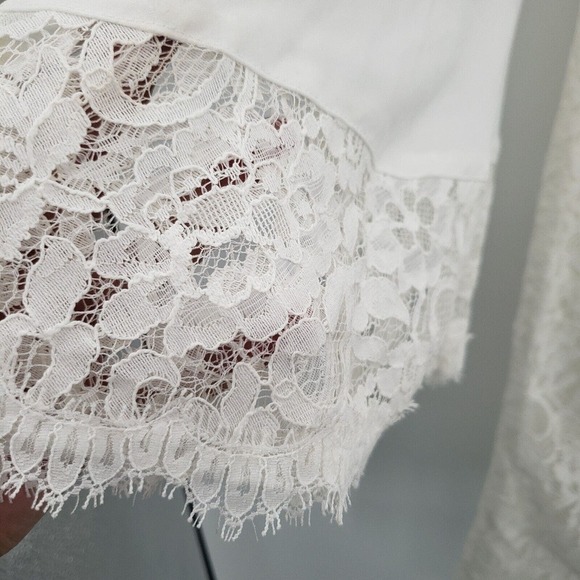 White House Black Market Bell Sleeve Shift Dress Womens 6 Lace Overlay Lined - Picture 14 of 16